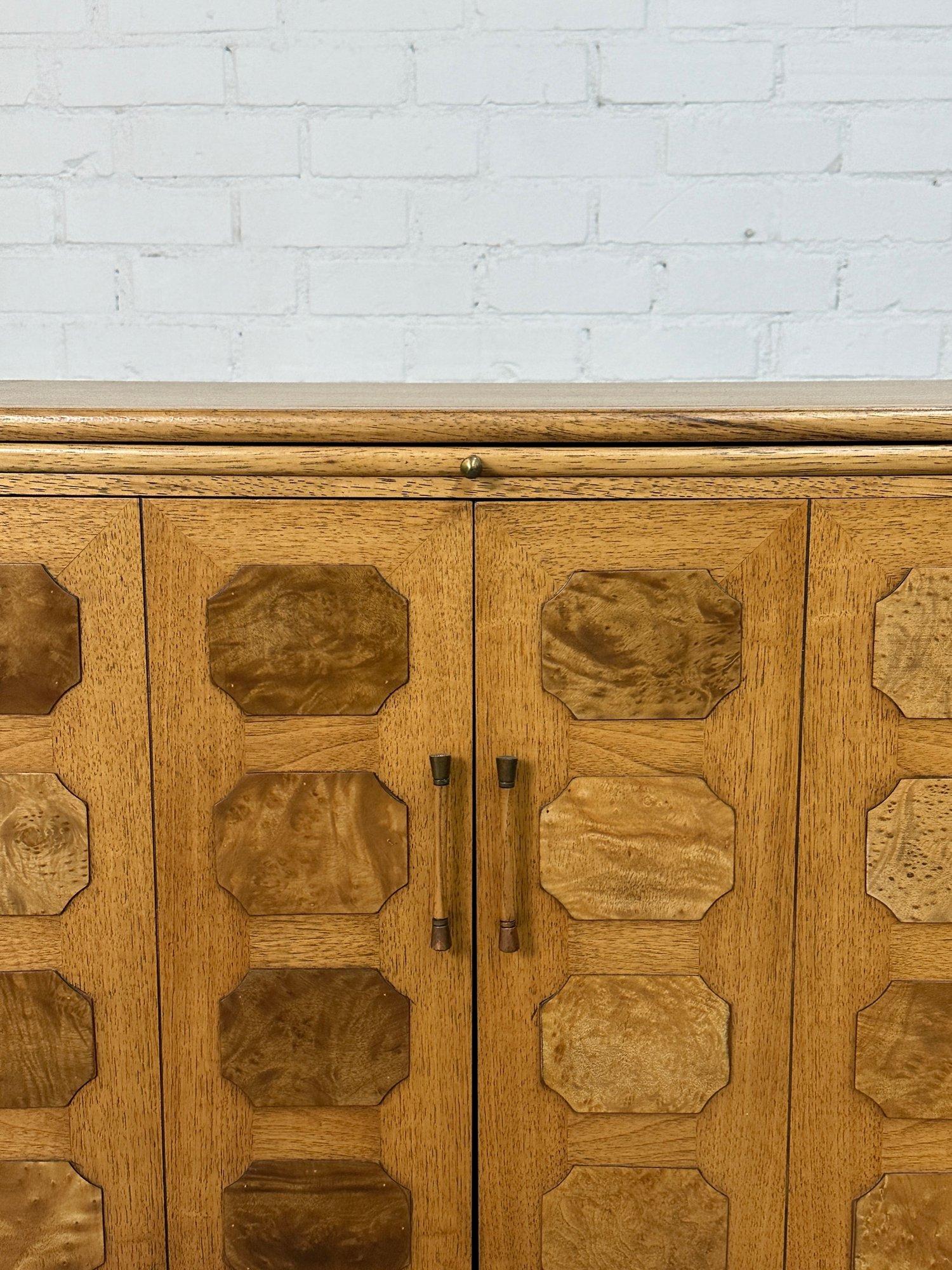 Tomlinson Burl Wood Bar Cabinet For Sale 1