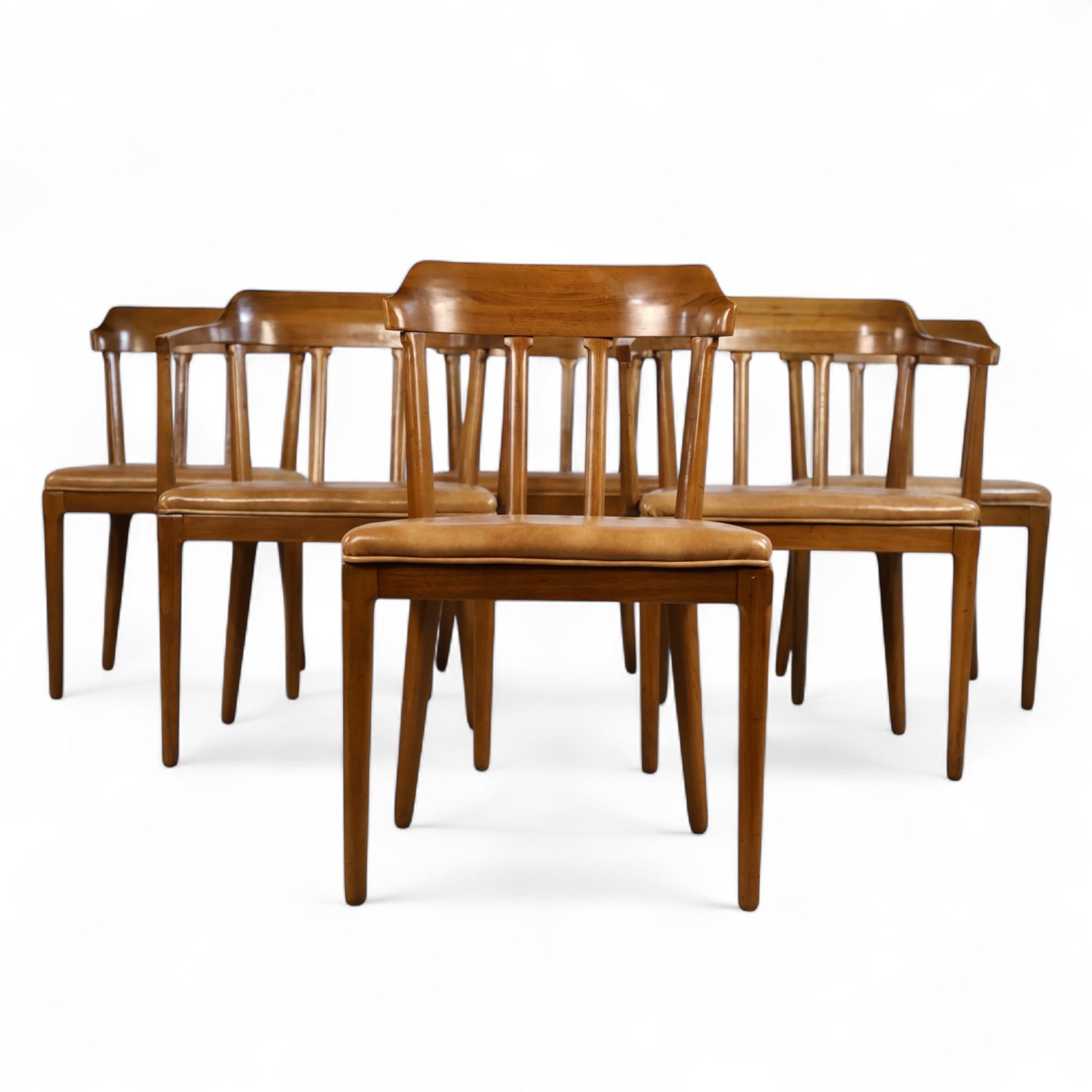 Tomlinson Early Set of 6 Vintage Mid Century Modern Dining Chairs c. 1950s For Sale 3