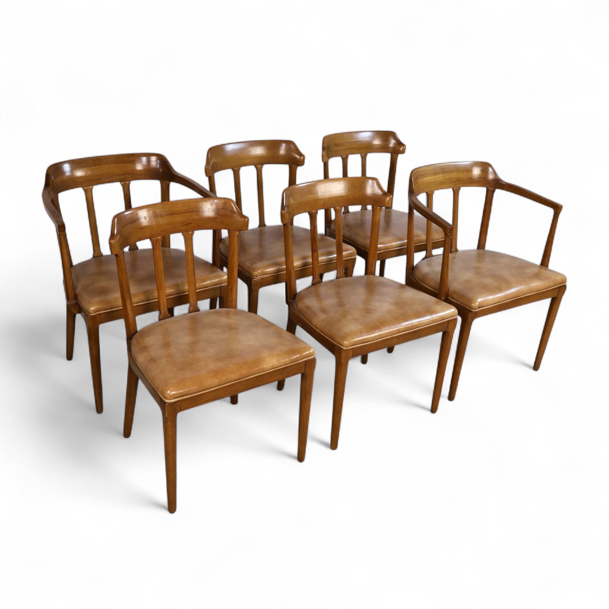 Mid-Century Modern Tomlinson Early Set of 6 Vintage Mid Century Modern Dining Chairs c. 1950s For Sale