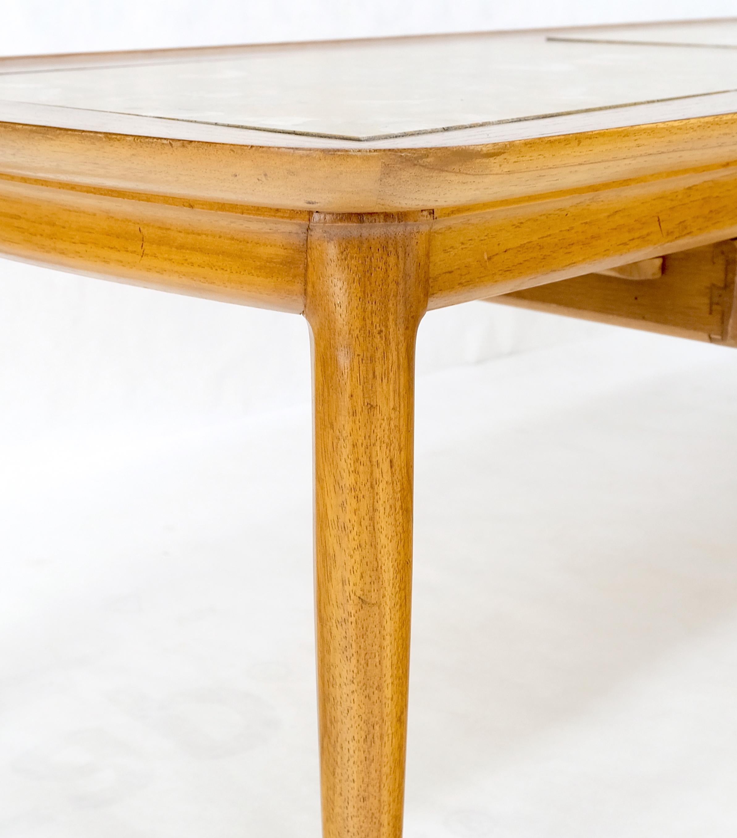 American Tomlinson Fossil Marble Rolled Edges Rounded Corners Rectangle Coffee Table MINT