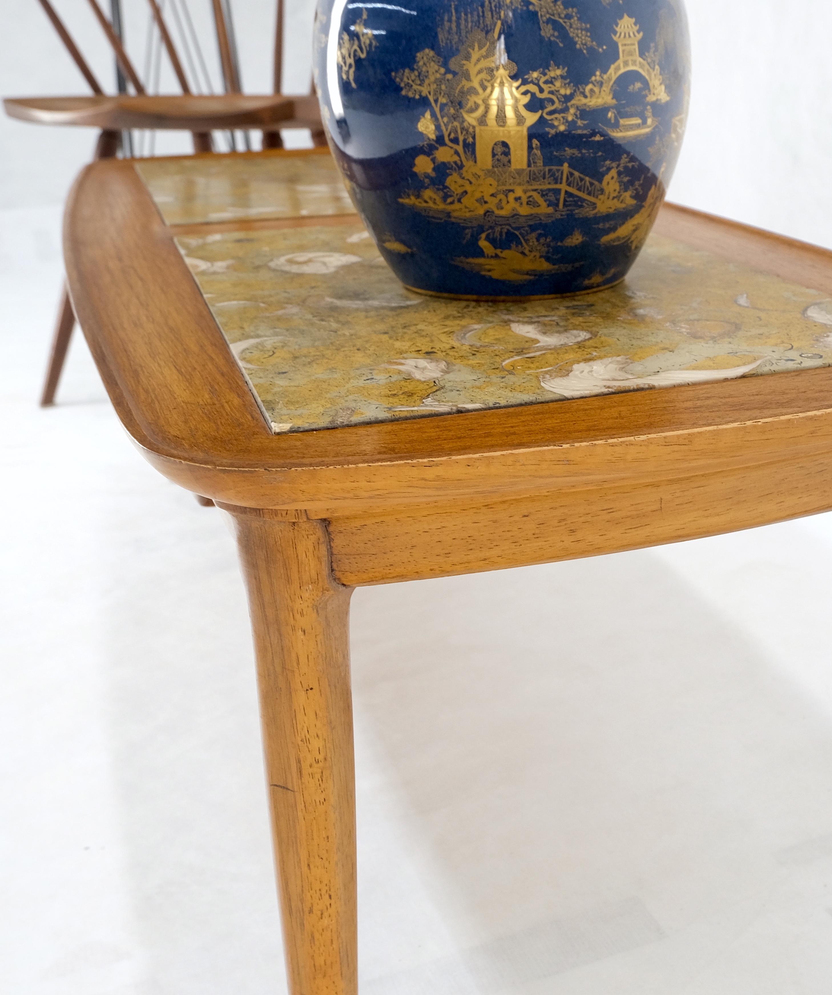 Tomlinson Fossil Marble Rolled Edges Rounded Corners Rectangle Coffee Table MINT In Good Condition In Rockaway, NJ