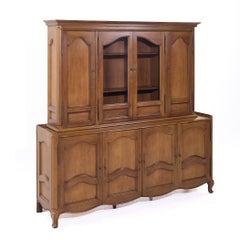 Tomlinson French Provincial Louis XV Walnut Credenza China Cabinet