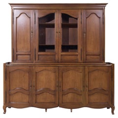 Tomlinson French Provincial Louis XV Walnut Credenza China Cabinet