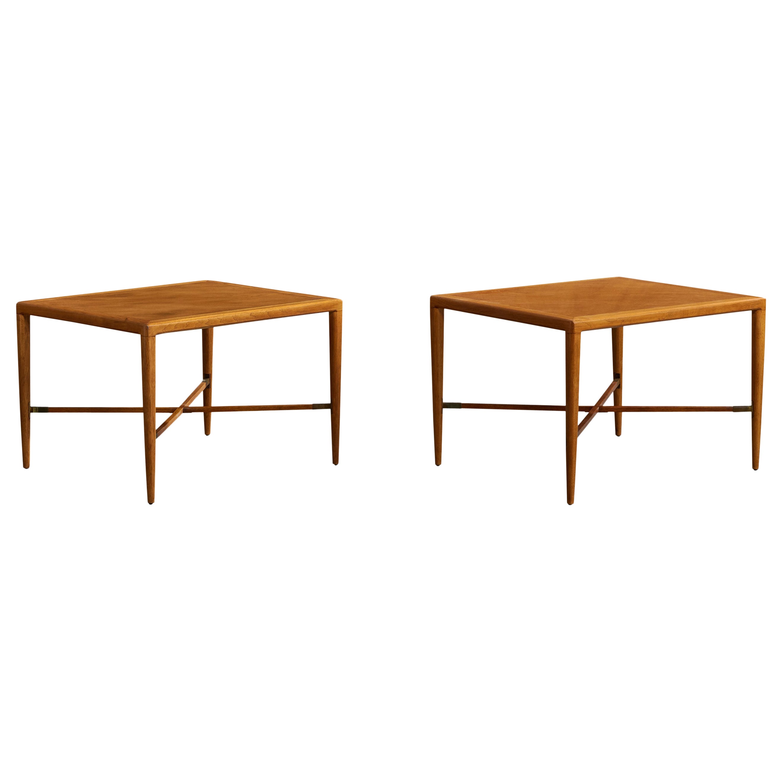 Tomlinson Furniture, Side Table, Wood, Brass, USA, 1950s