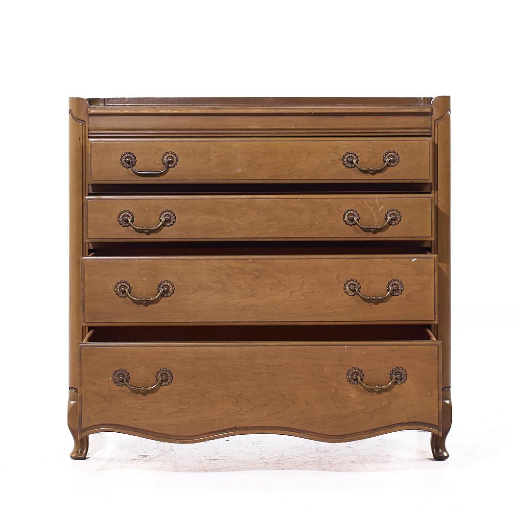 Tomlinson Louis XV French Provincial Walnut and Brass Dresser For Sale 2