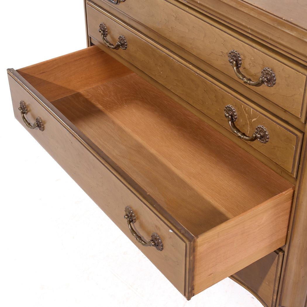 Tomlinson Louis XV French Provincial Walnut and Brass Dresser For Sale 3