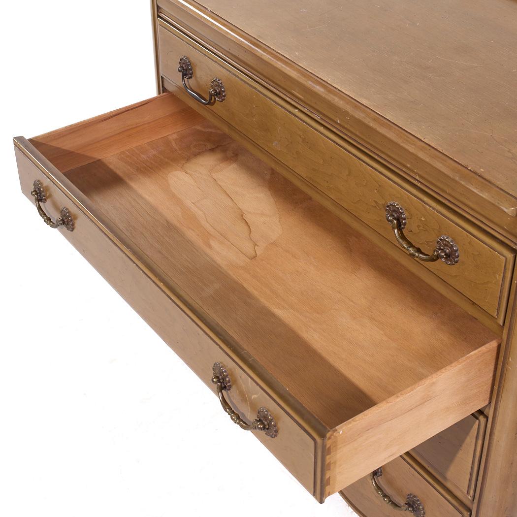Tomlinson Louis XV French Provincial Walnut and Brass Dresser For Sale 4