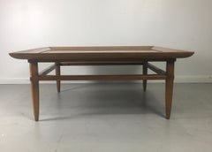 Tomlinson Marble and Pecan Midcentury Coffee Table