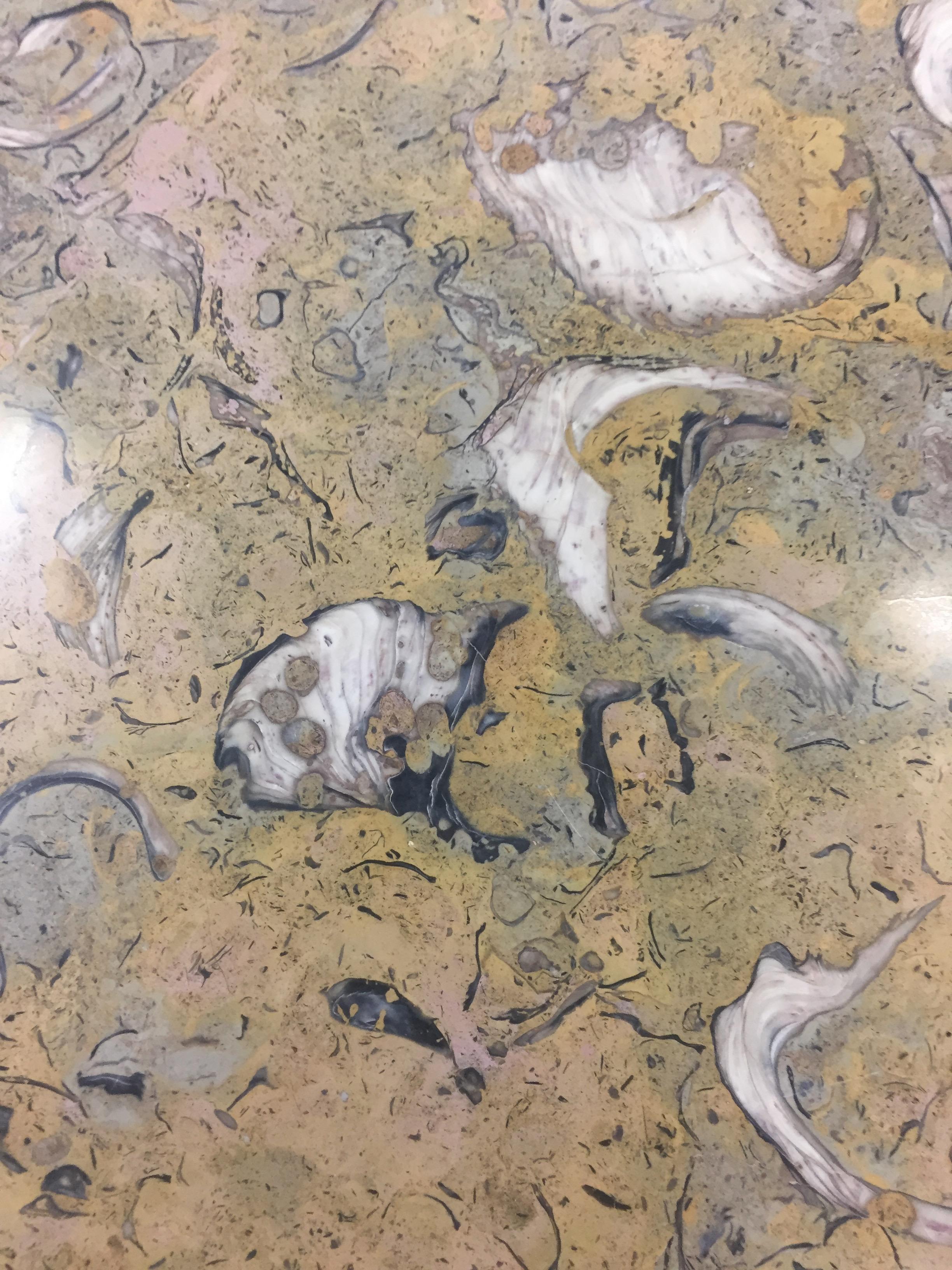 Tomlinson Marble and Pecan Midcentury Coffee Table 1