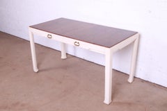 Tomlinson Mid-Century Hollywood Regency Rosewood and White Lacquer Writing Desk