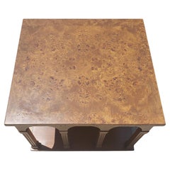 Tomlinson Mid-Century Modern Burl Walnut Tower Side Table