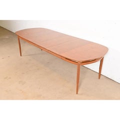 Tomlinson Mid-Century Modern Sculpted Walnut Extension Dining Table, Refinished