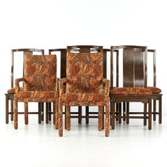 Tomlinson Mid-Century Walnut and Burlwood Dining Chairs, Set of 8