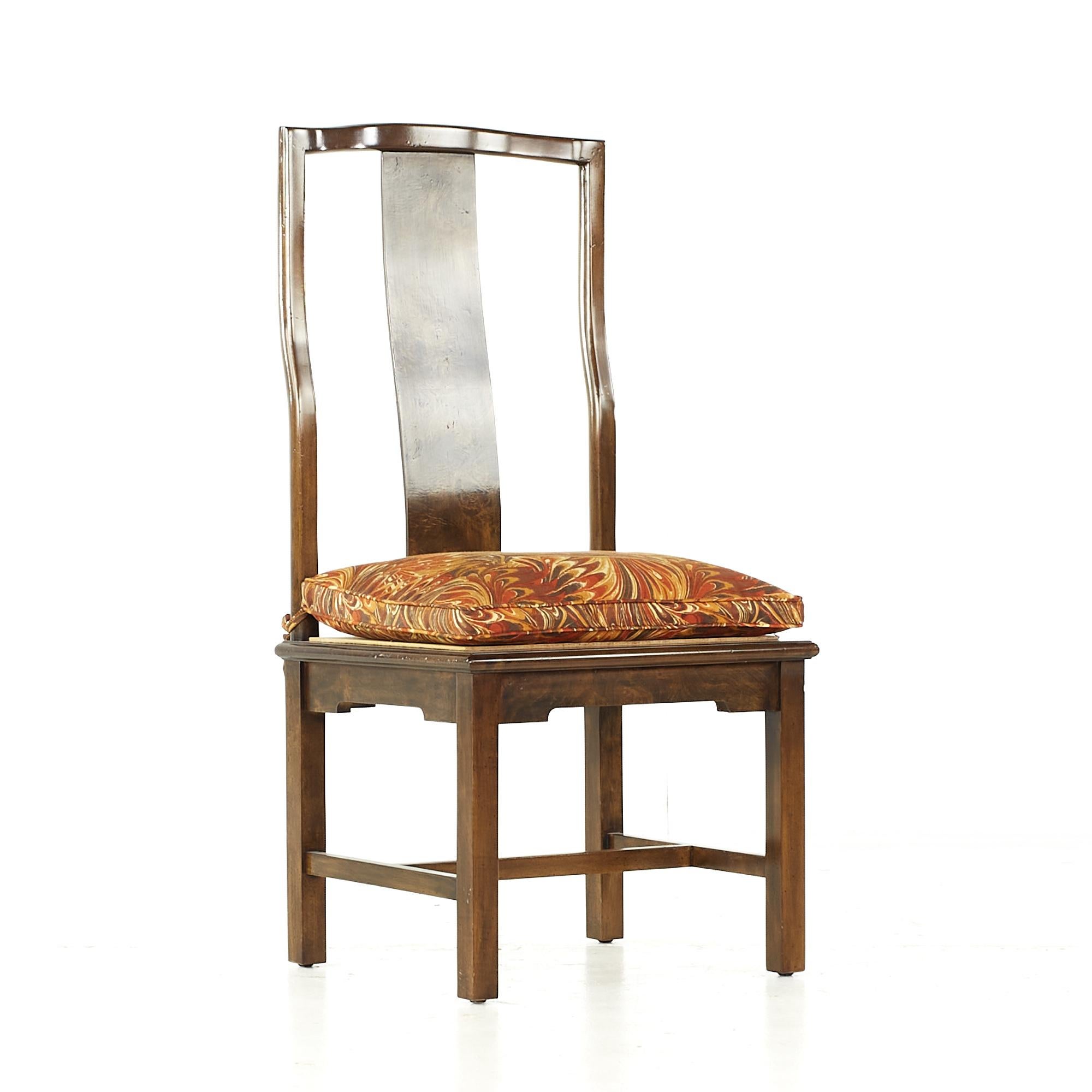 Mid-Century Modern Tomlinson Mid-Century Walnut and Burlwood Dining Chairs, Set of 8 For Sale
