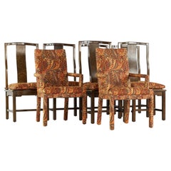 Tomlinson Mid-Century Walnut and Burlwood Dining Chairs, Set of 8