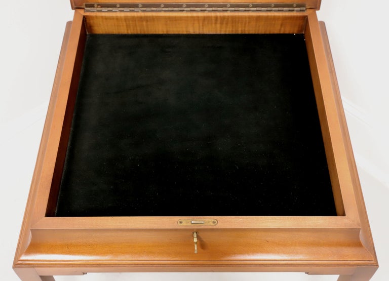 TOMLINSON Nutwood French Louis XVI Square Glass Case Display Accent ...