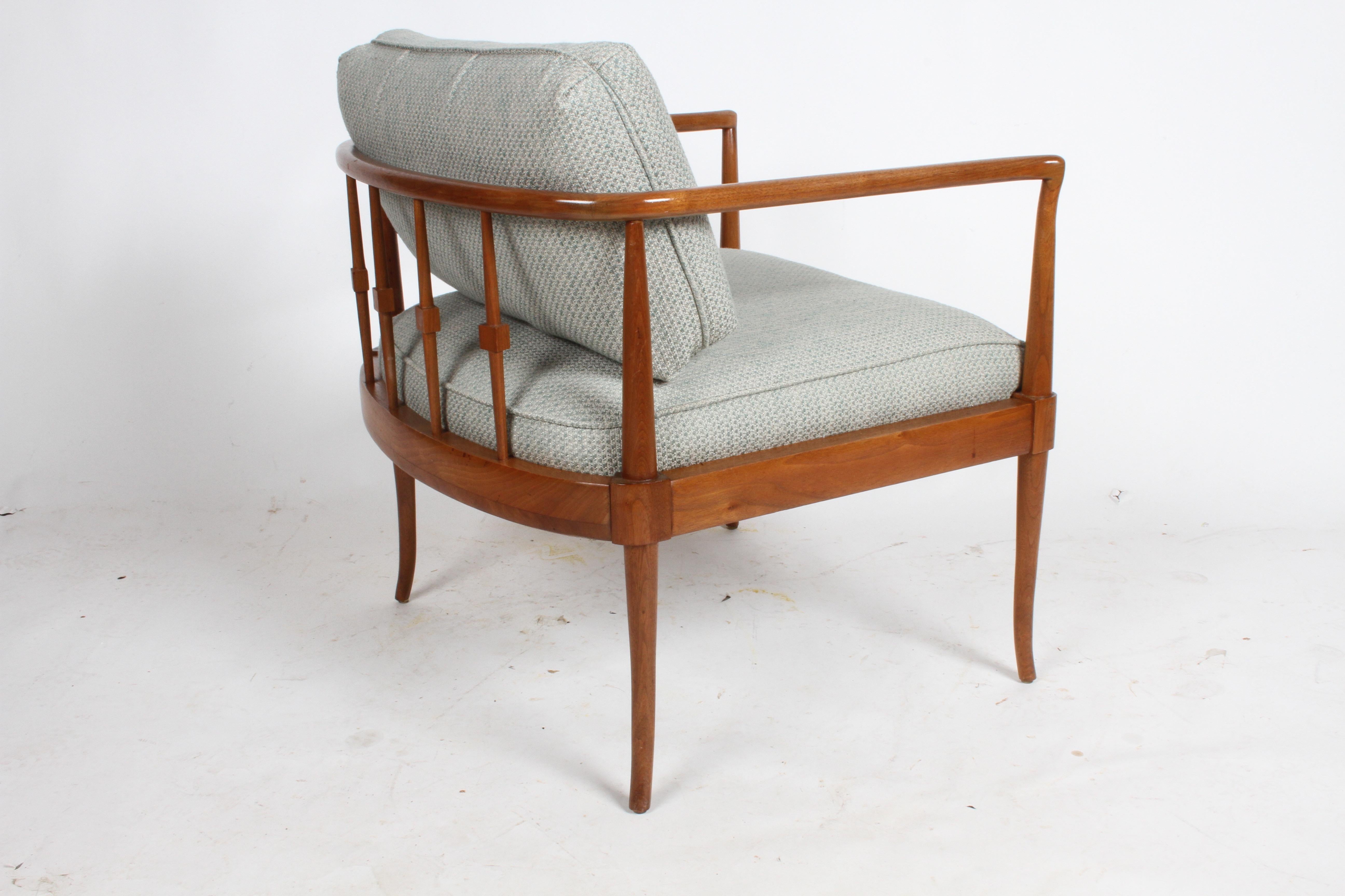 MCM Gerry Zanck for Gregori Sculpted Walnut Lounge Chair with splayed legs  In Good Condition In St. Louis, MO