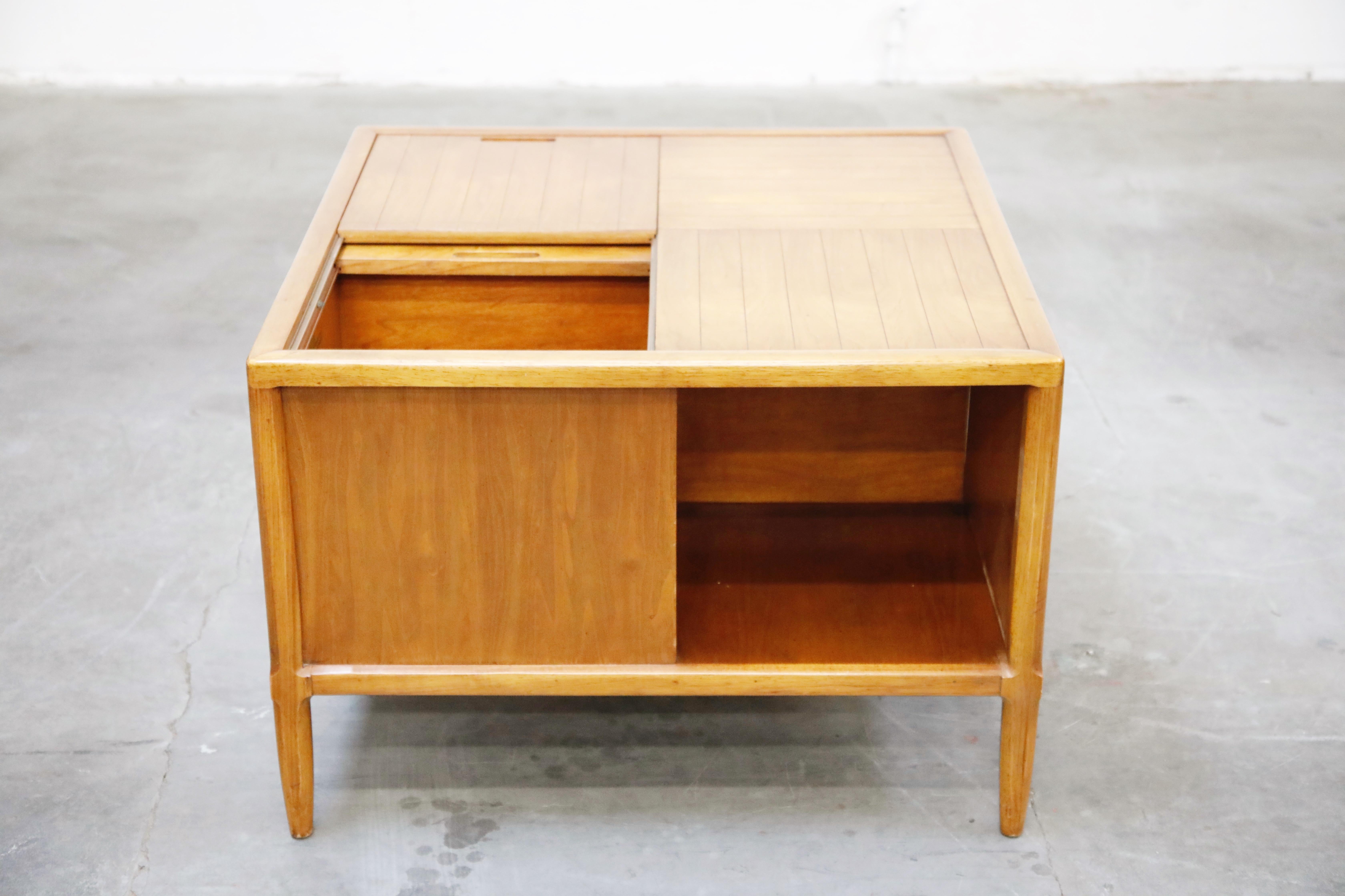 Tomlinson Sophisticate Cocktail Bar and Storage Coffee Table, 1950s, Signed 4