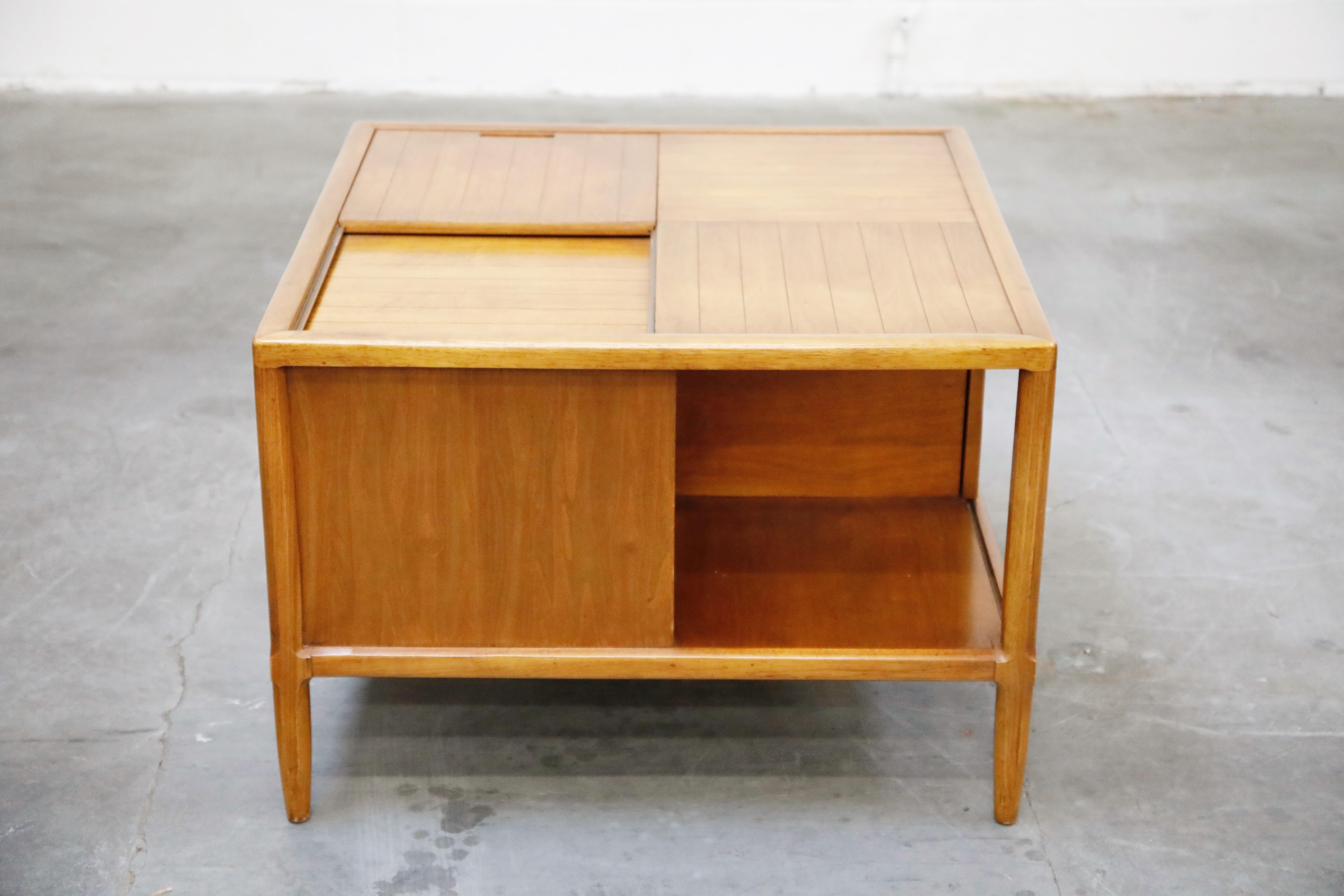 Tomlinson Sophisticate Cocktail Bar and Storage Coffee Table, 1950s, Signed 8