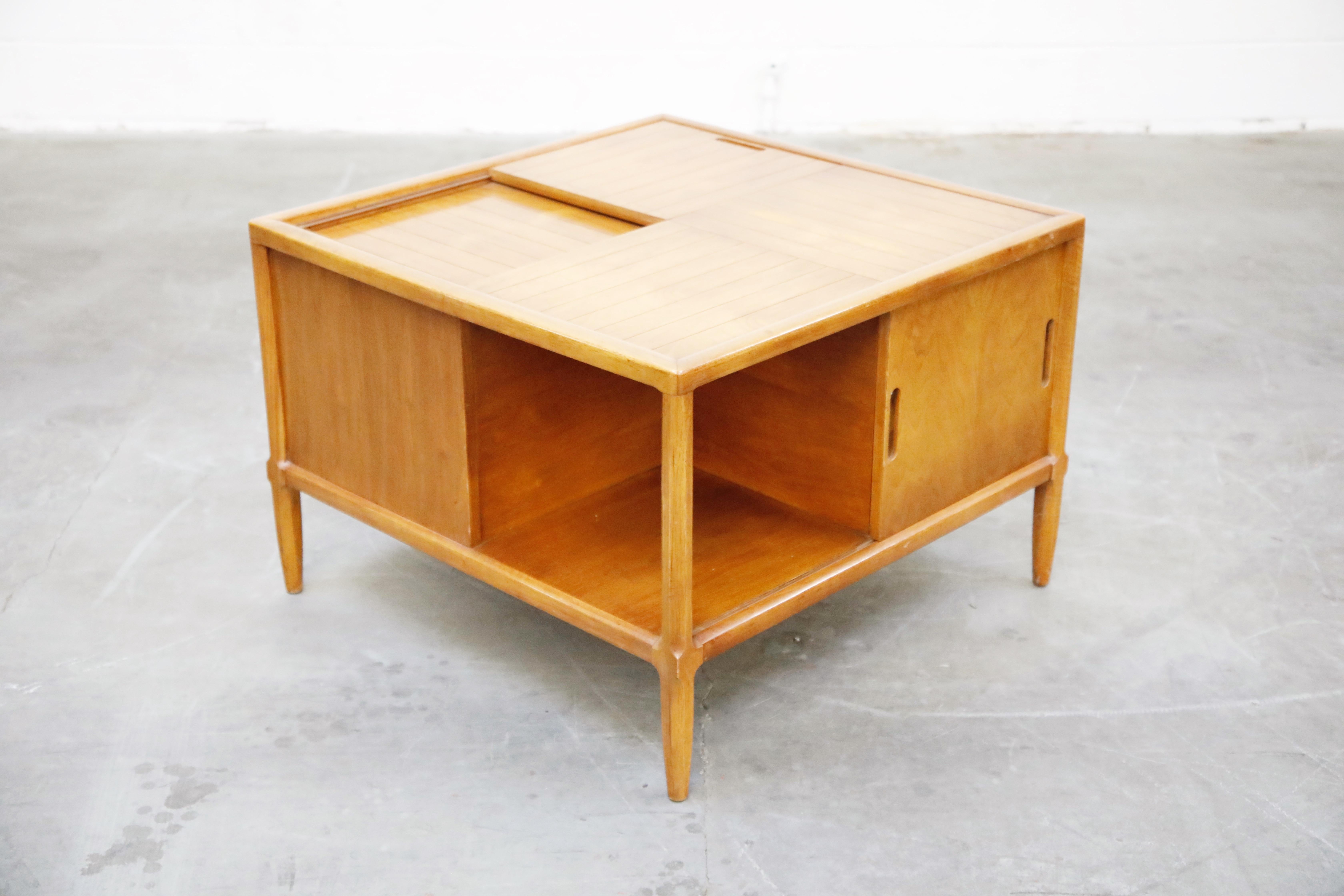 American Tomlinson Sophisticate Cocktail Bar and Storage Coffee Table, 1950s, Signed