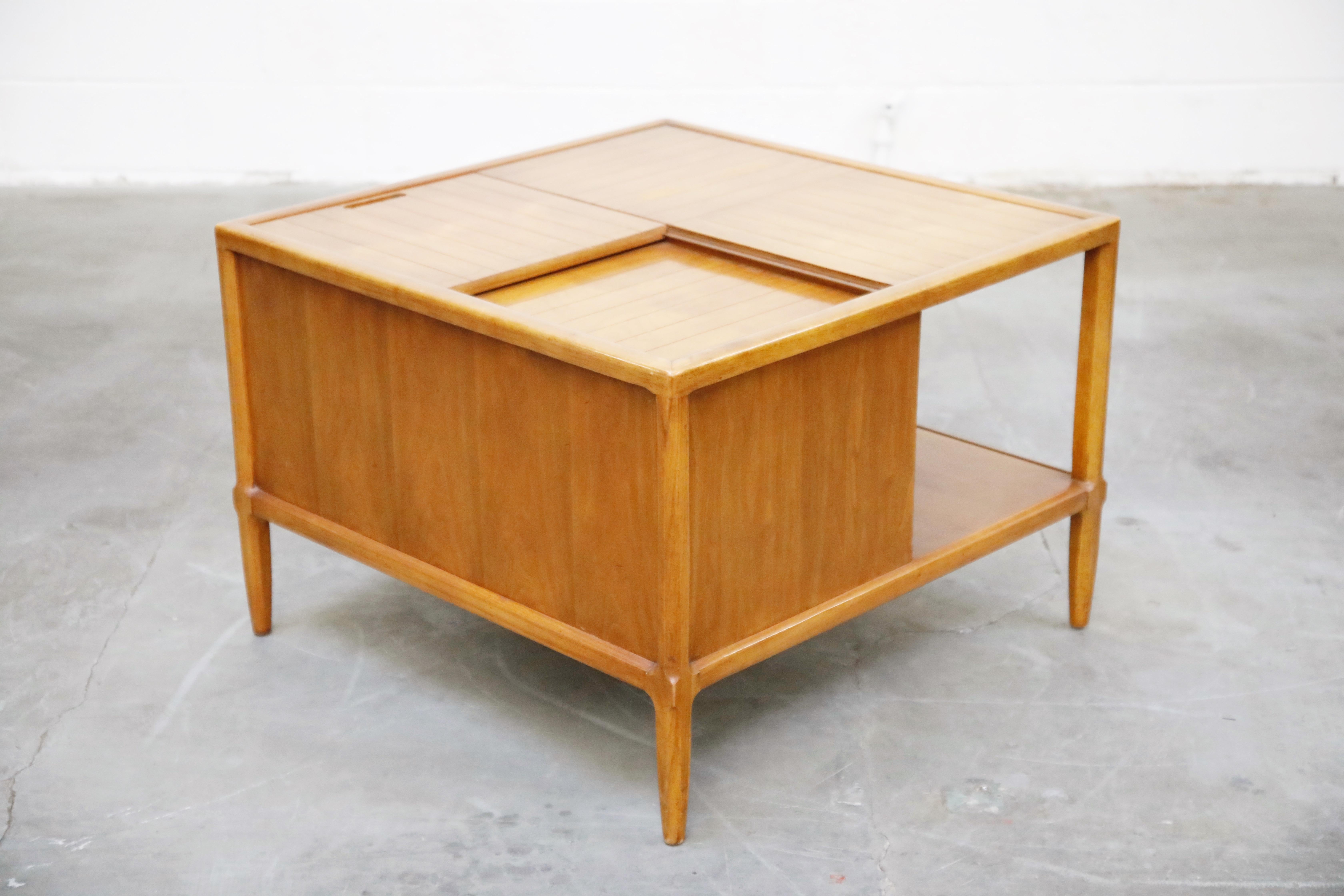 Wood Tomlinson Sophisticate Cocktail Bar and Storage Coffee Table, 1950s, Signed