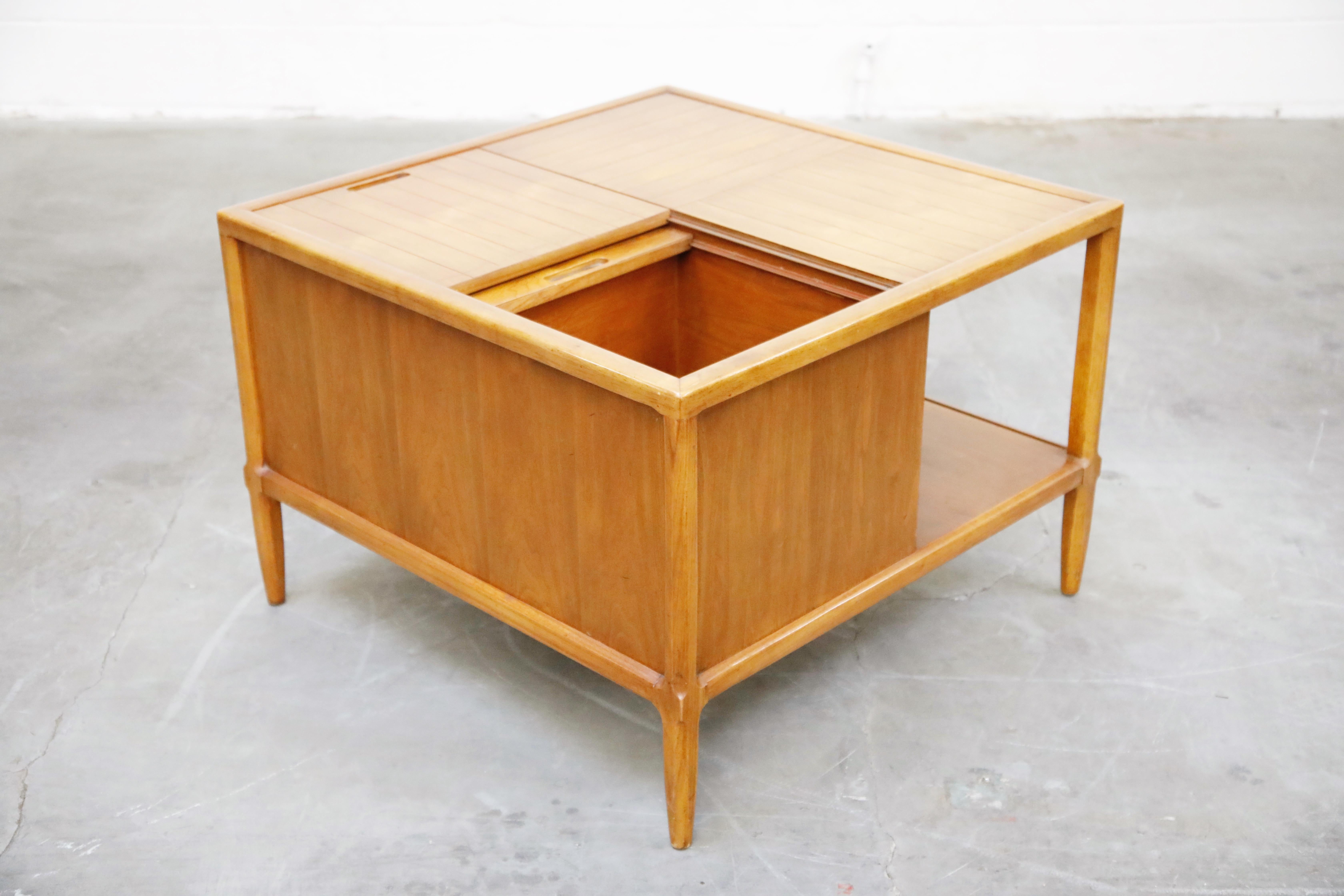 Tomlinson Sophisticate Cocktail Bar and Storage Coffee Table, 1950s, Signed 1
