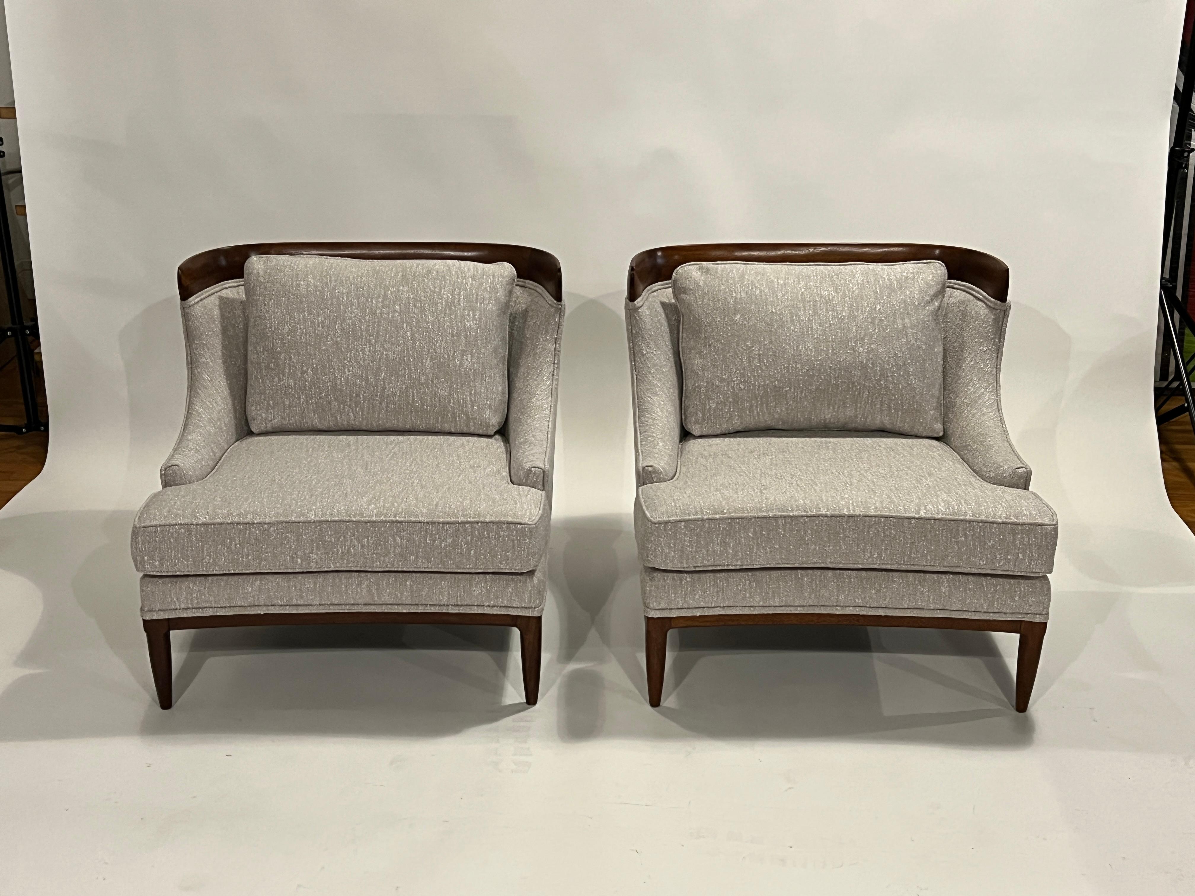 Hollywood Regency Tomlinson Sophisticate Lounge Chairs by Erwin Lambeth For Sale