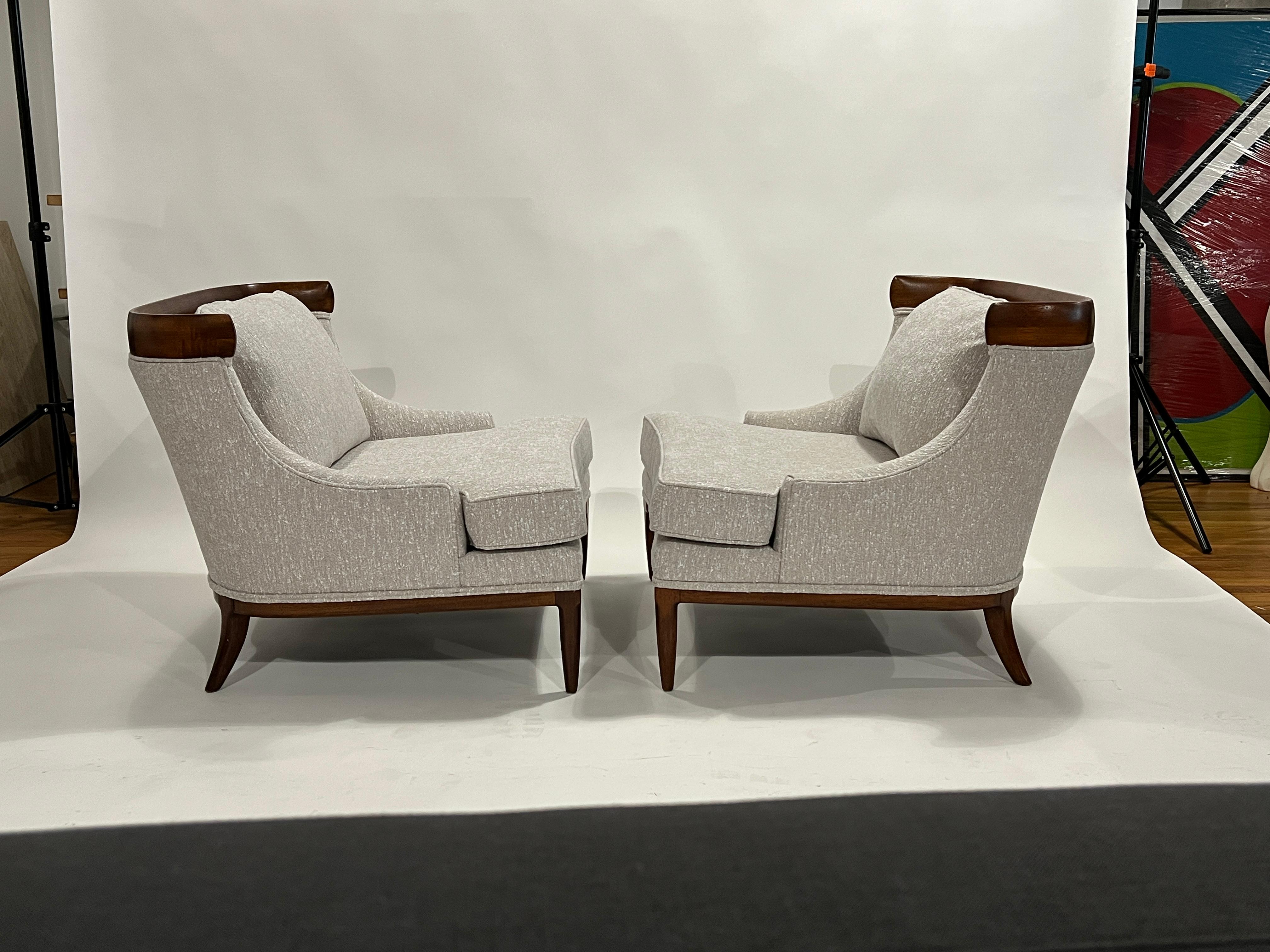 Tomlinson Sophisticate Lounge Chairs by Erwin Lambeth In Excellent Condition For Sale In Chicago, IL