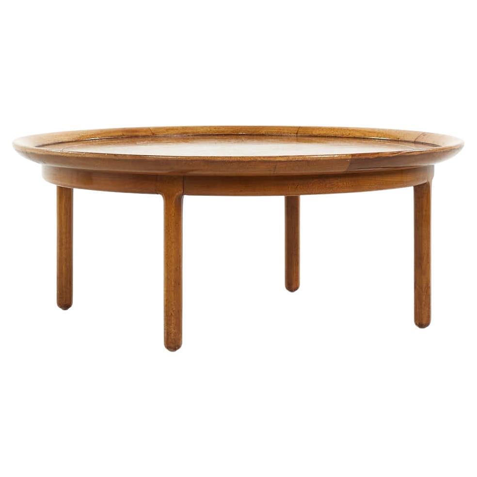 Tomlinson Sophisticate MCM Walnut and Burlwood 40 Inch Round Coffee Table