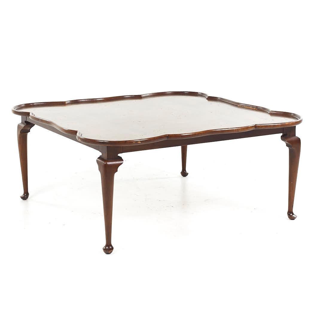 Tomlinson Sophisticate Mid Century Walnut and Burlwood Coffee Table In Good Condition For Sale In Countryside, IL