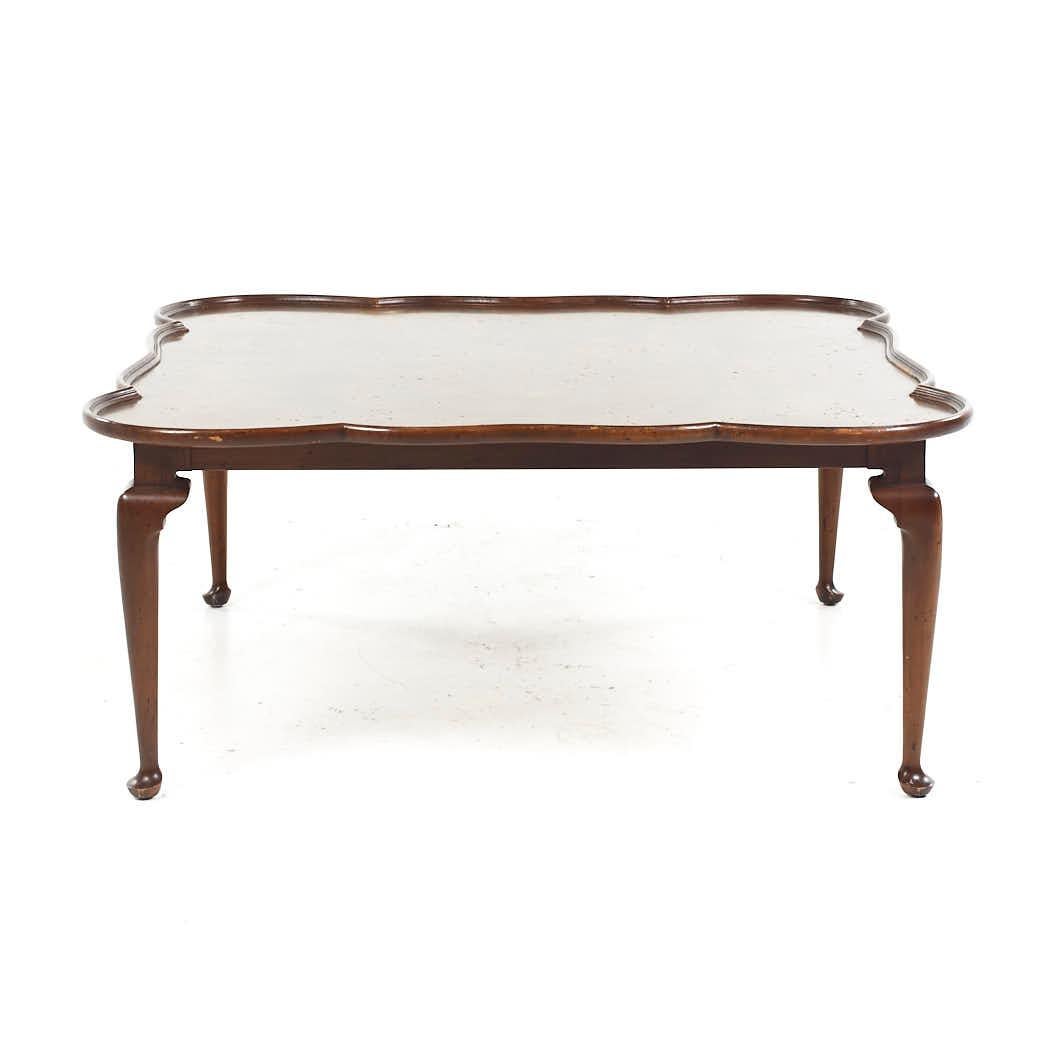 Late 20th Century Tomlinson Sophisticate Mid Century Walnut and Burlwood Coffee Table For Sale