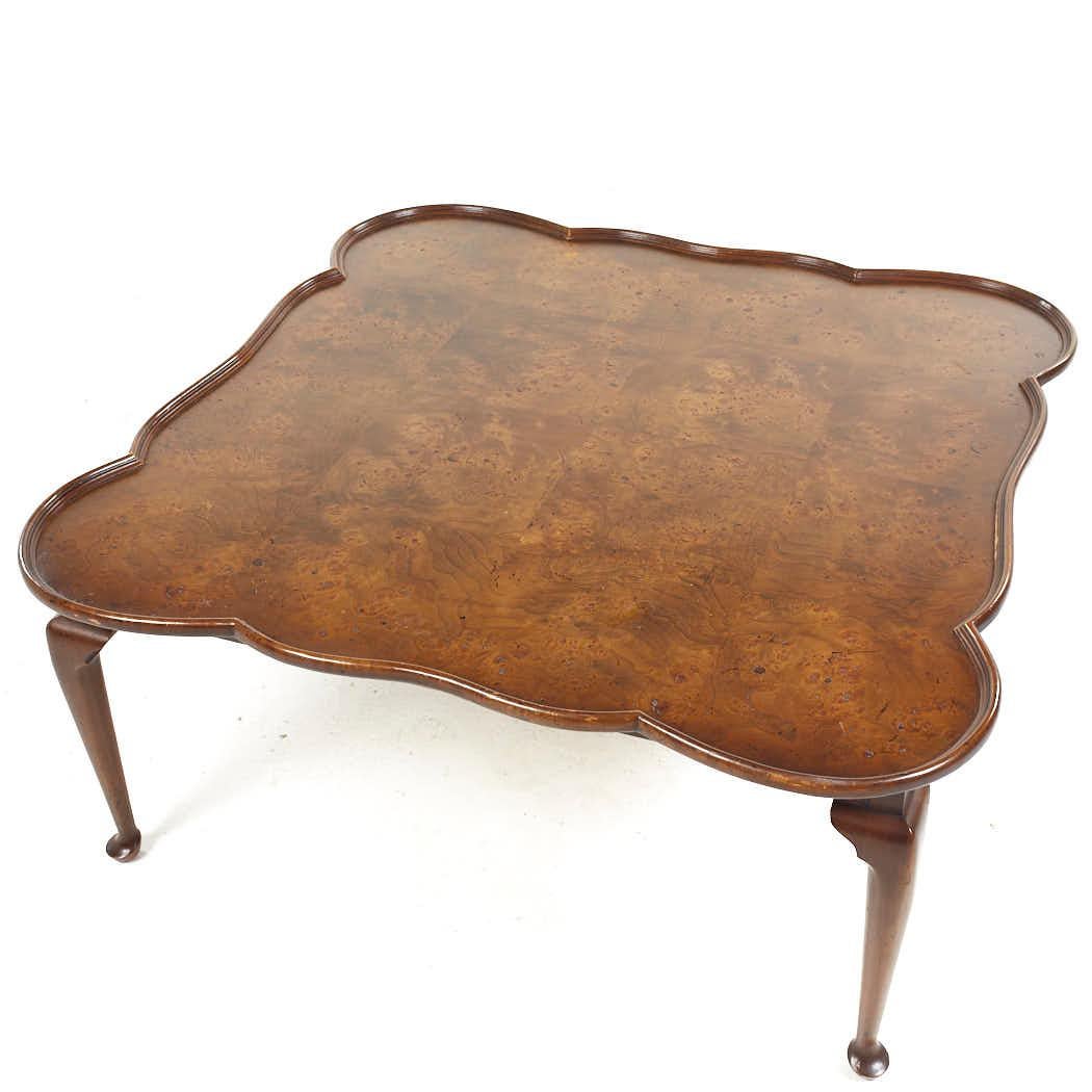 Tomlinson Sophisticate Mid Century Walnut and Burlwood Coffee Table For Sale 2