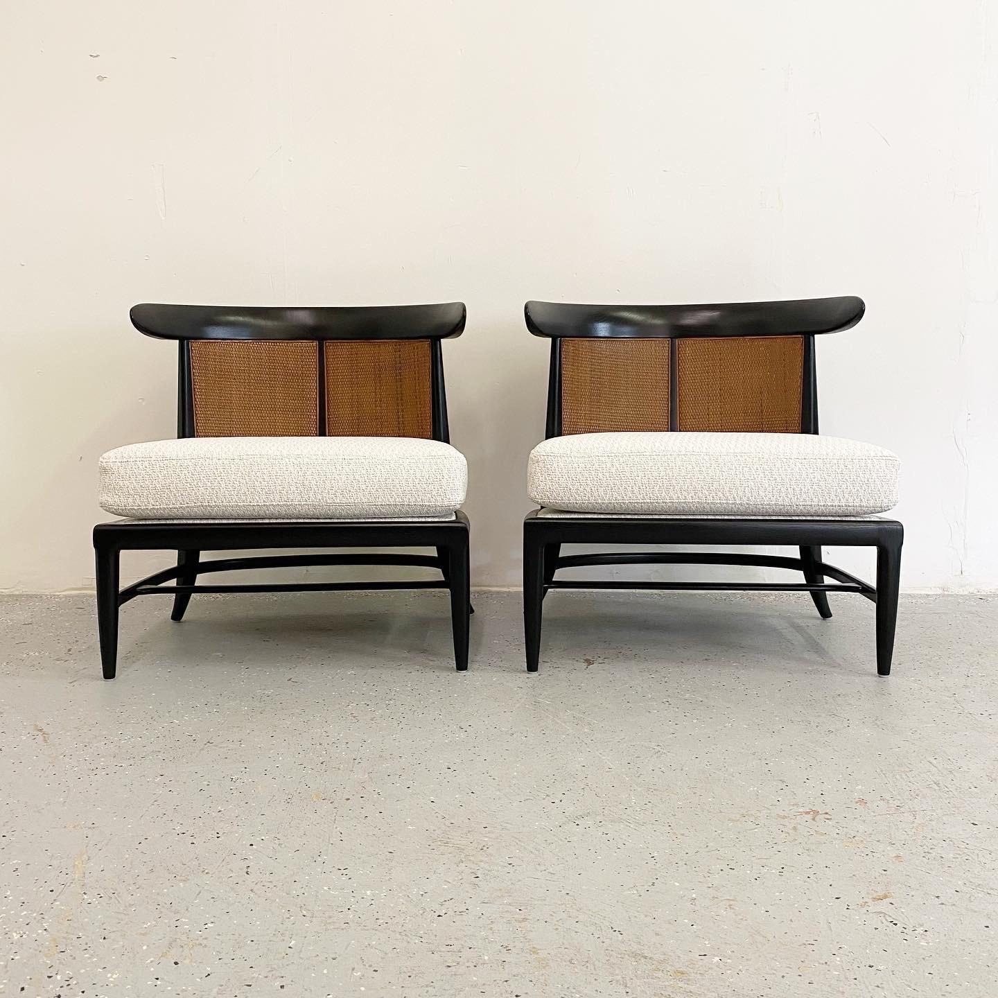 Mid-Century Modern Tomlinson Sophisticate Slipper Chairs, a Pair