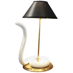 Tommaso Barbi 1960s Table Lamp in Ceramic and Brass