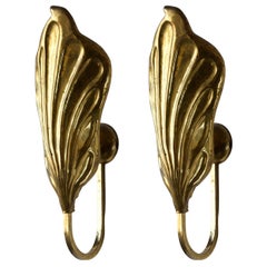 Tommaso Barbi and Carlo Giorgi, Organic Wall Lights, Brass, G&G, Italy, 1960s