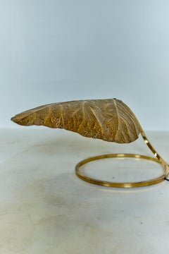 Tommaso Barbi Brass Leaf Lamp, 1970