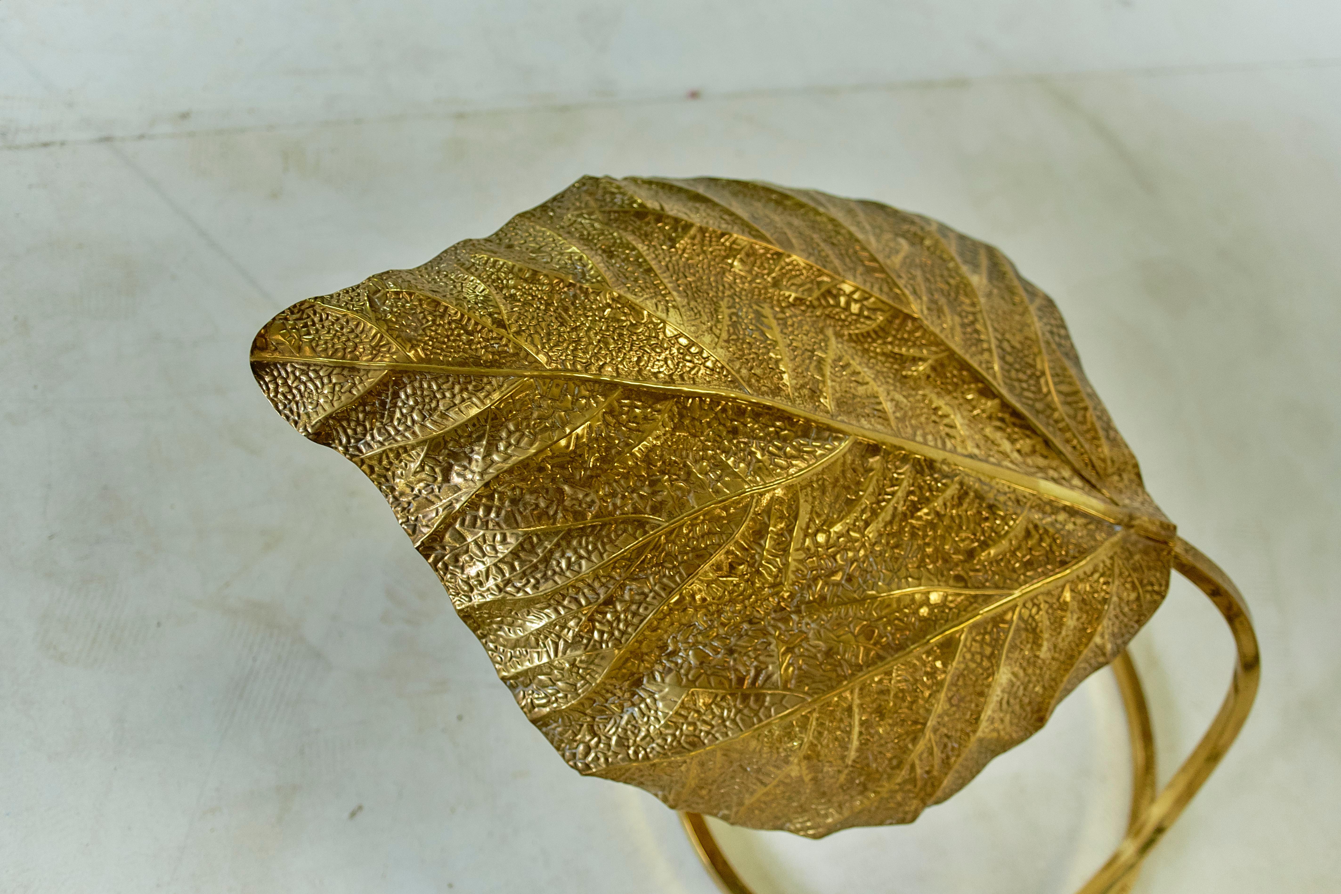 Tommaso Barbi Brass Leaf Lamp, 1970 For Sale 2