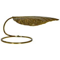 Lampe mit Messingblättern von Tommaso Barbi, 1970