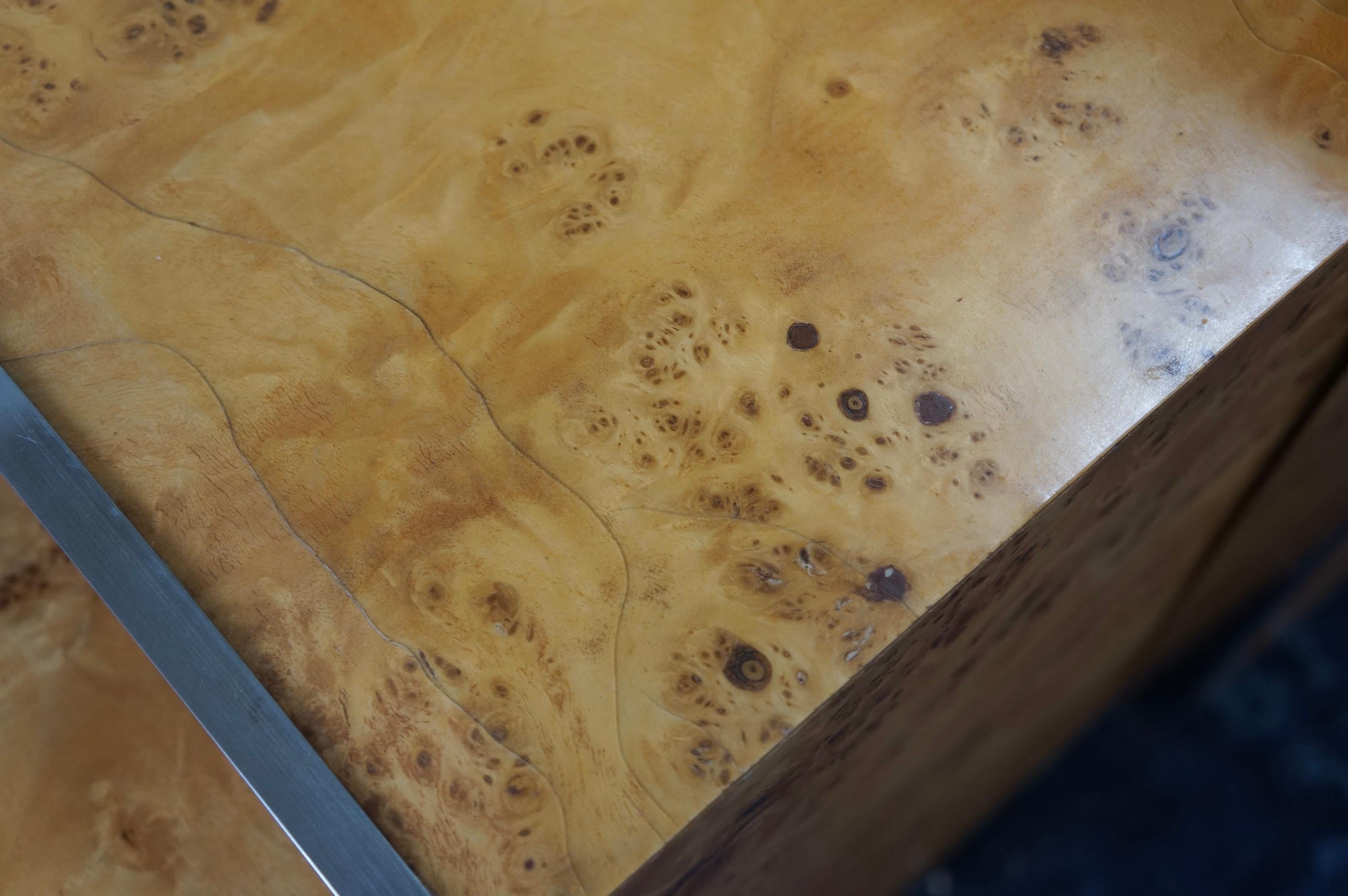 Tommaso Barbi Burl Wood And Chrome Nesting Tables  8