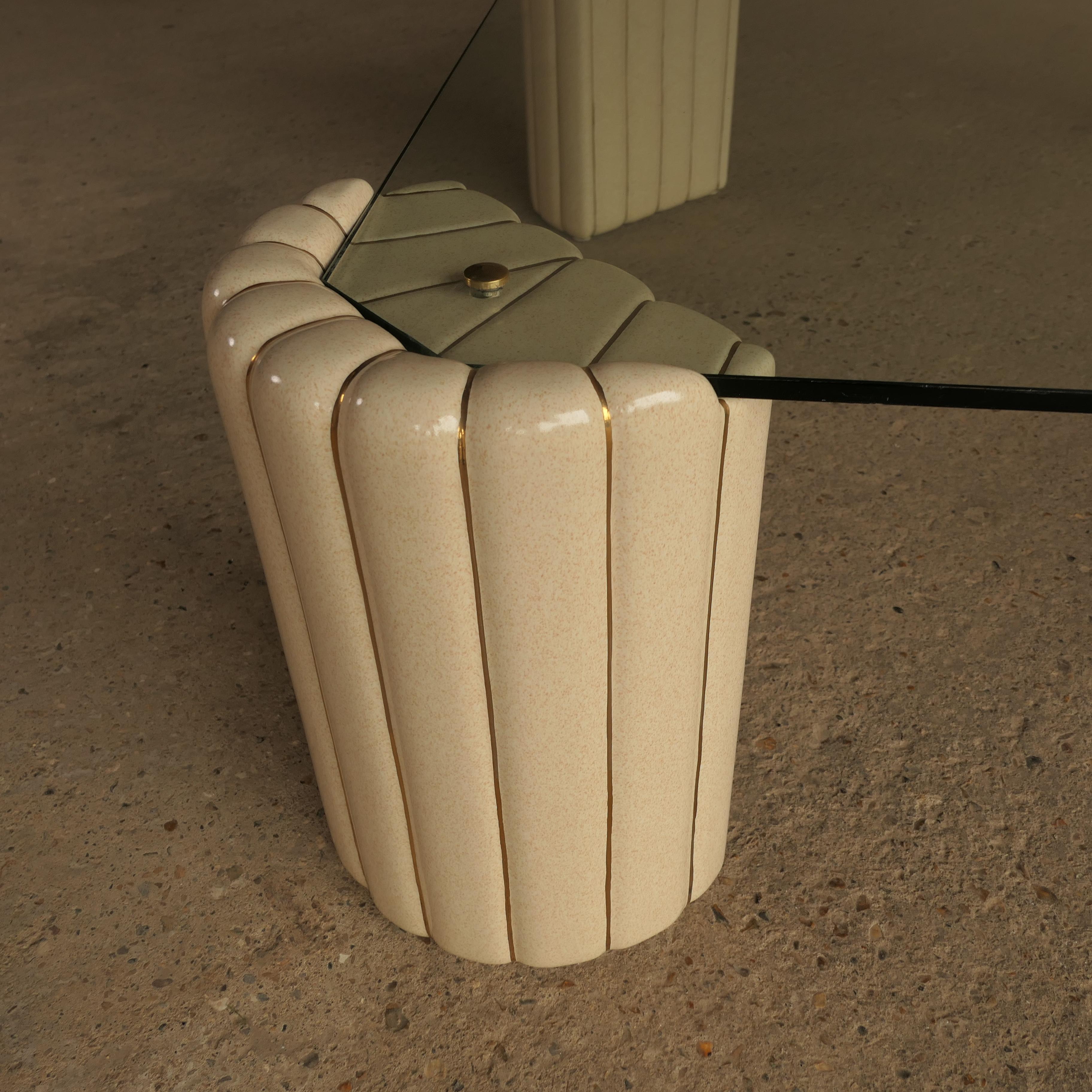 Tommaso Barbi Ceramic Hollywood Regency Coffee Table In Good Condition For Sale In Faversham, GB