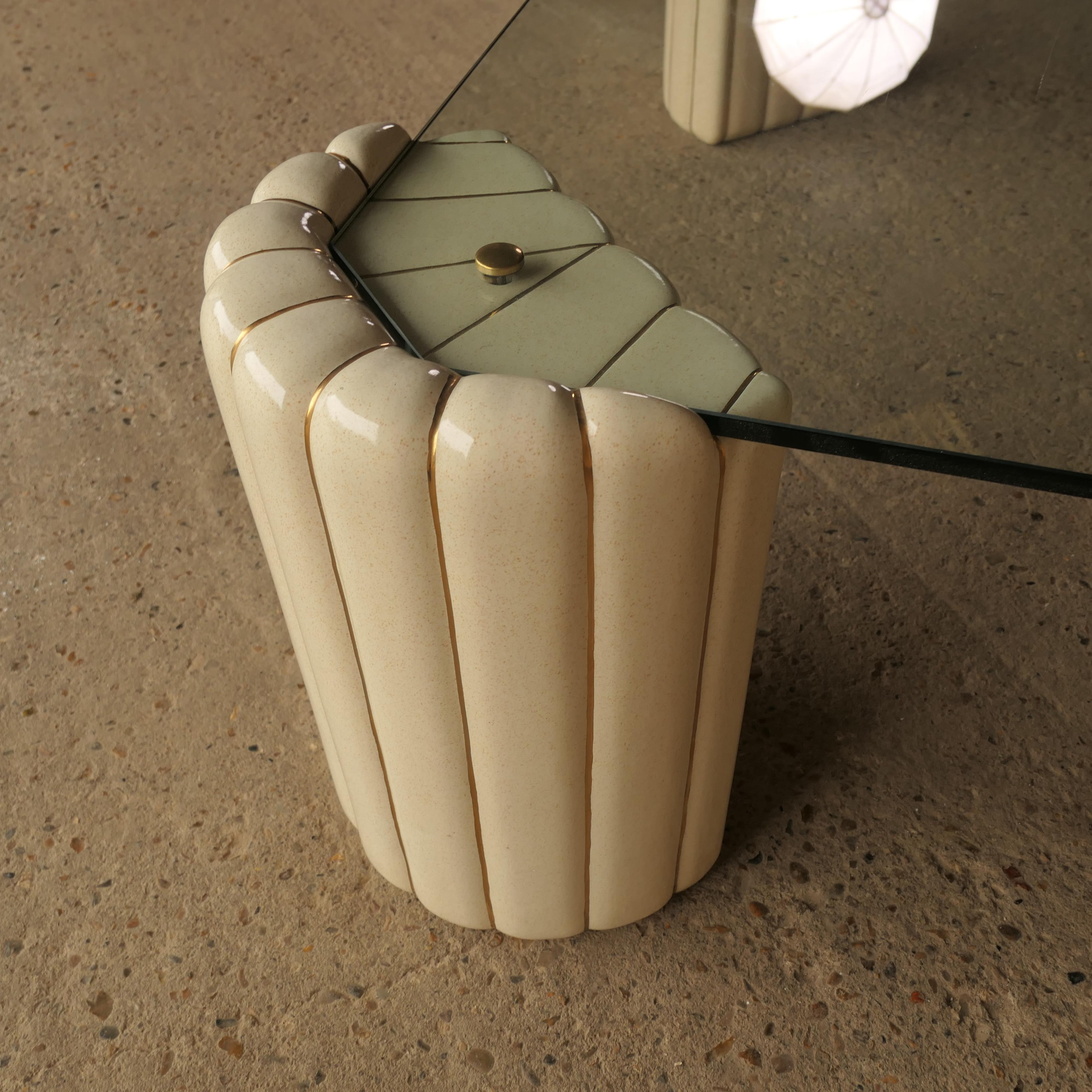 Tommaso Barbi Ceramic Hollywood Regency Coffee Table For Sale 1