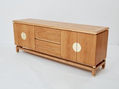 Tommaso Barbi cerused oak and brass sideboard 1970s