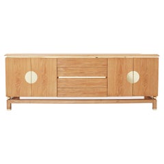 Tommaso Barbi cerused oak and brass sideboard 1970s