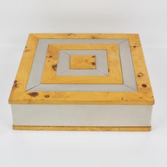 Caja modernista de madera y cromo Tommaso Barbi, hacia 1960