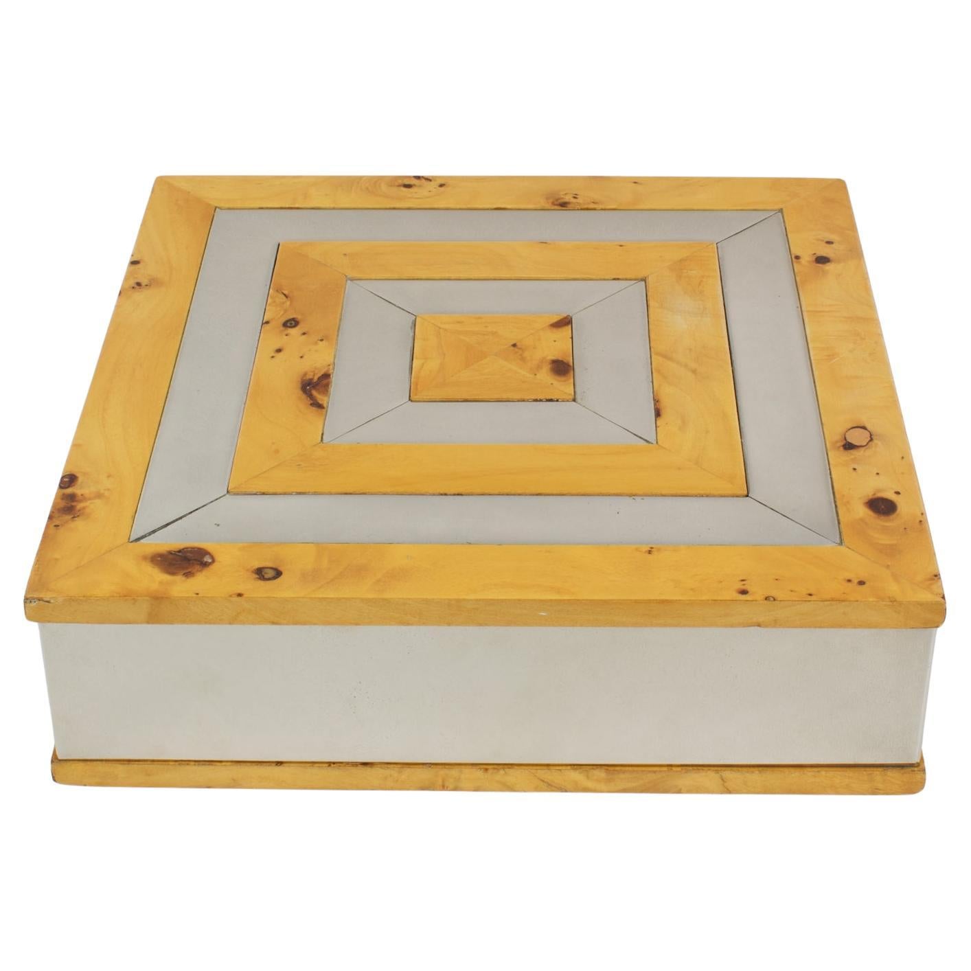 Tommaso Barbi Modernistische Box aus Chrom und Holz, um 1960
