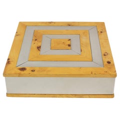 Caja modernista de madera y cromo Tommaso Barbi, hacia 1960