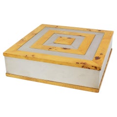 Caja modernista de madera y cromo Tommaso Barbi, hacia 1960