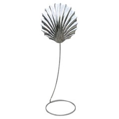 Tommaso Barbi „Conchiglia“ (Schildkrötenpanzer)  Stehlampe aus Nickel, um 1970