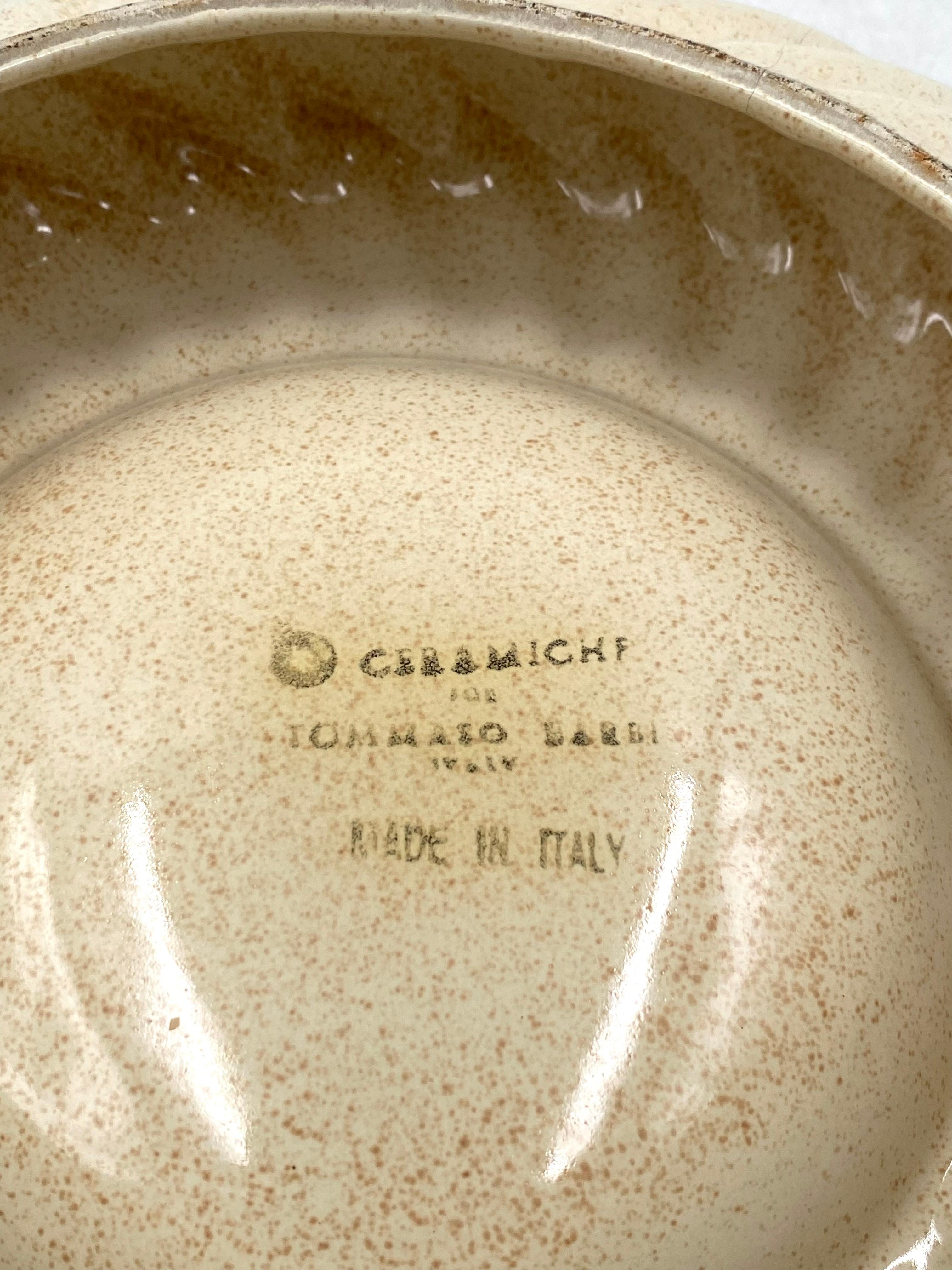 Tommaso Barbi, Aschenbecher aus cremefarbener Keramik / Vide poche, B Ceramiche, ca. 1970 im Angebot 9