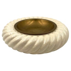 Vintage Tommaso Barbi, cream ceramic ashtray / vide poche, B Ceramiche, ca. 1970